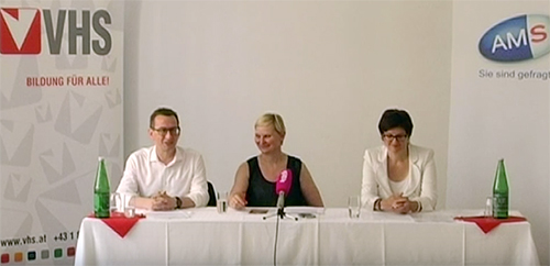 Pressegespräch: Sandra Frauenberger, Petra Draxl, Mario Rieder